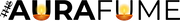 Logo of 'The Aura Fume' with candles on a black background
